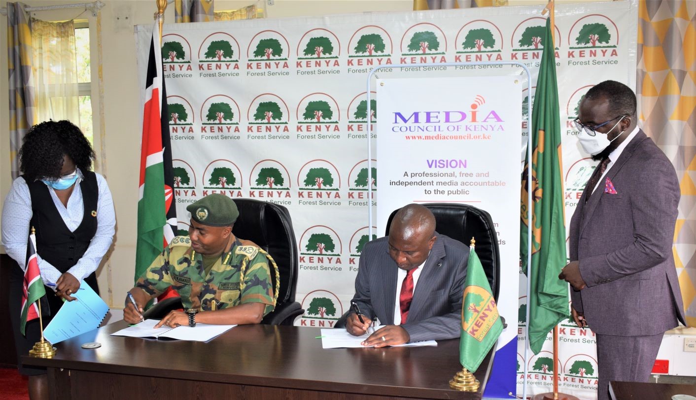 MEDIA COUNCIL OF KENYA AND KENYA FOREST SERVICE INK PARTNERSHIP TO GROW FOREST COVER 